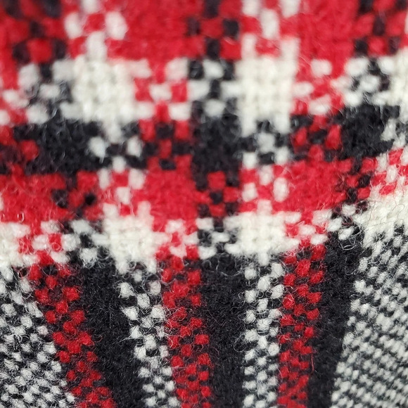 Vintage Men's Wool Blazer Red Black White Plaid 43 Regular Oversized - Picture 6 of 16